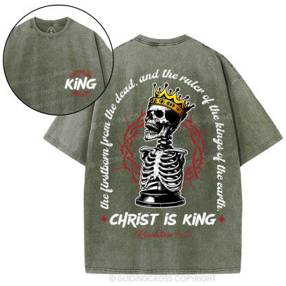 Christ Is King Christian washed T-Shirt