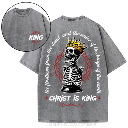 Christ Is King Christian washed T-Shirt