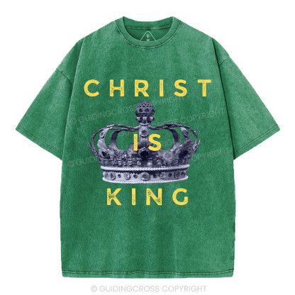 Christ Is King Crown Christian Washed T-Shirt