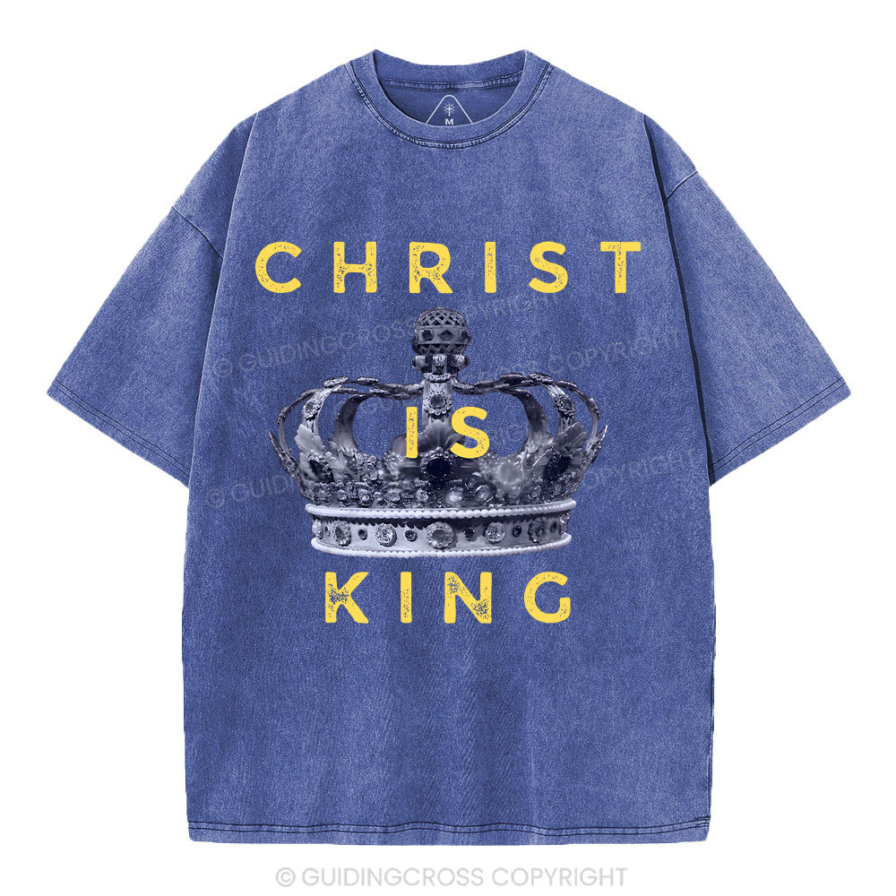 Christ Is King Crown Christian Washed T-Shirt
