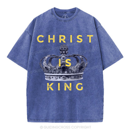 Christ Is King Crown Christian Washed T-Shirt
