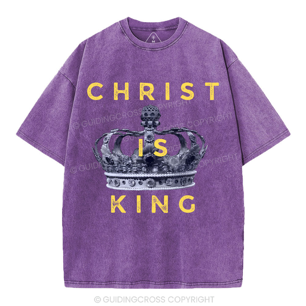 Christ Is King Crown Christian Washed T-Shirt