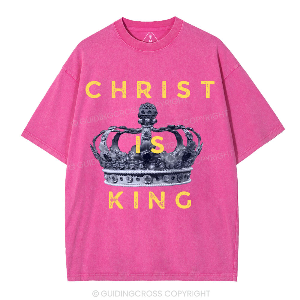 Christ Is King Crown Christian Washed T-Shirt