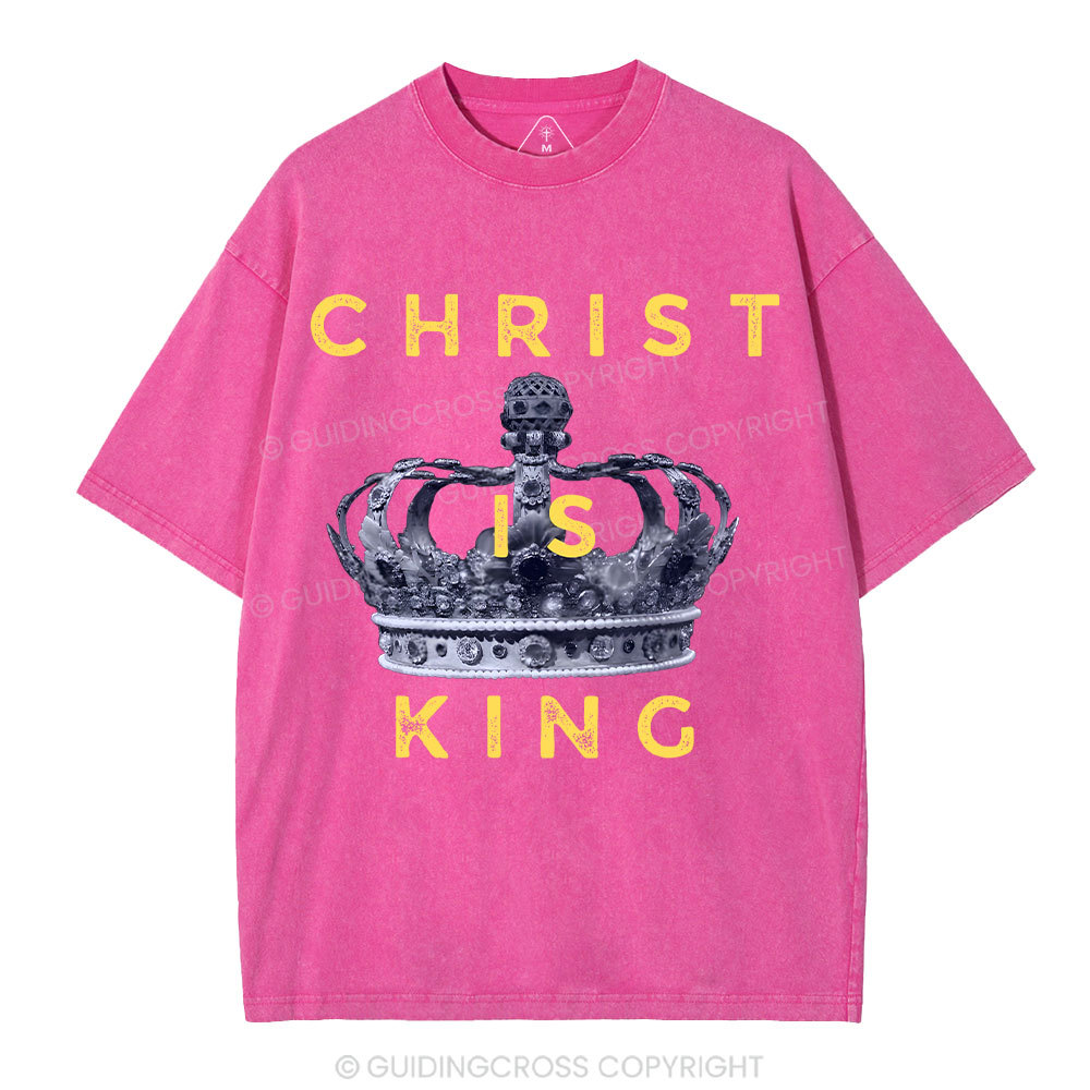 Christ Is King Crown Christian Washed T-Shirt