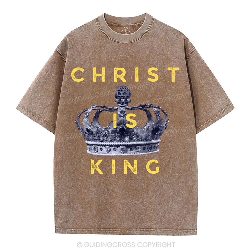 Christ Is King Crown Christian Washed T-Shirt