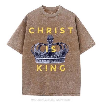 Christ Is King Crown Christian Washed T-Shirt