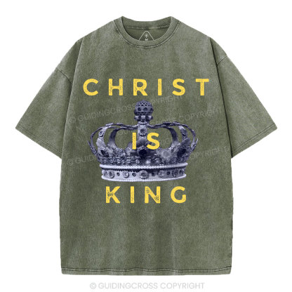 Christ Is King Crown Christian Washed T-Shirt