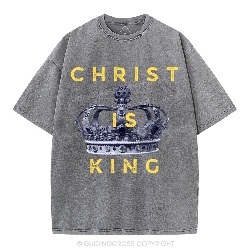 Christ Is King Crown Christian Washed T-Shirt
