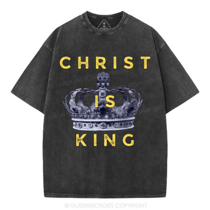Christ Is King Crown Christian Washed T-Shirt