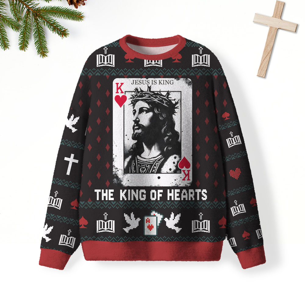 Jesus Is King Furry Christian Lightweight Sweater