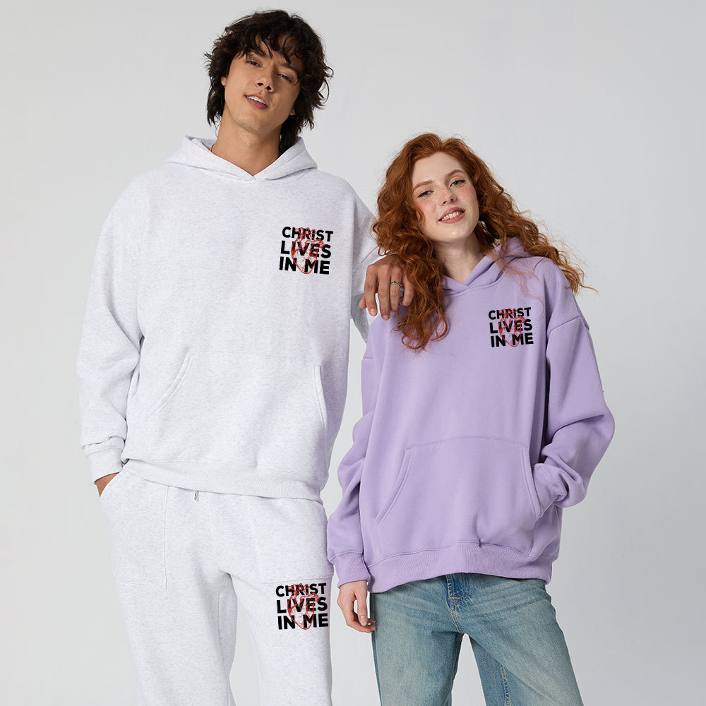 Christ Lives In Me Christian Fleece Hoodie Set