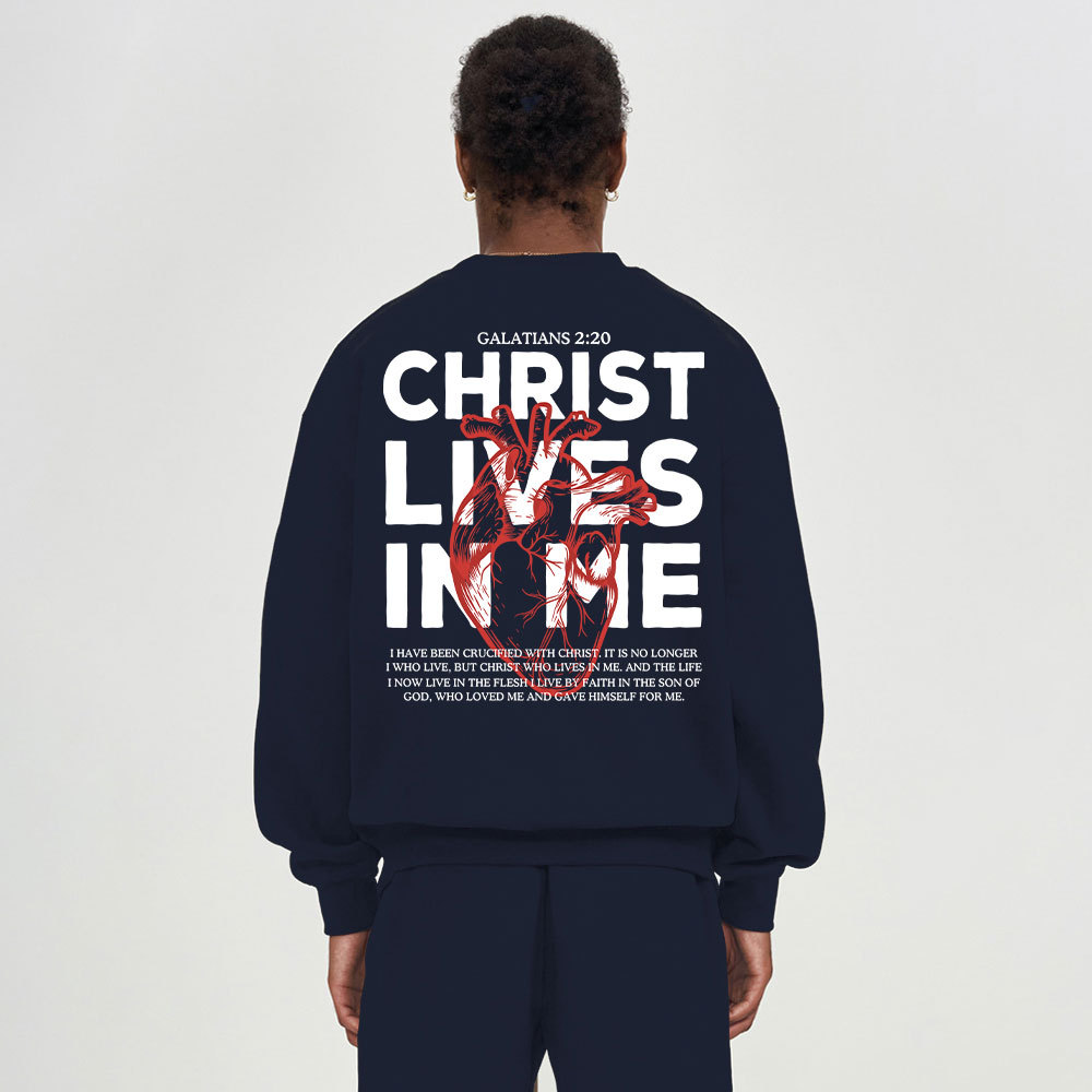 Christ Lives In Me Christian Fleece Sweatshirt