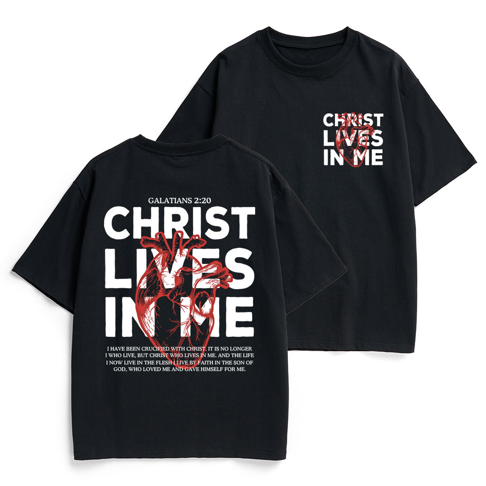 Christ Lives In Me Christian Heavy Cotton T-Shirt