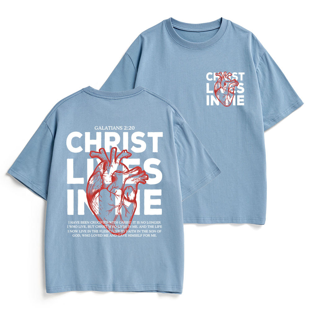 Christ Lives In Me Christian Heavy Cotton T-Shirt