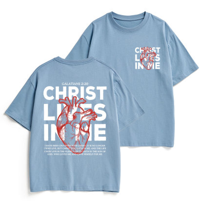 Christ Lives In Me Christian Heavy Cotton T-Shirt