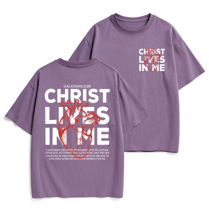 Christ Lives In Me Christian Heavy Cotton T-Shirt