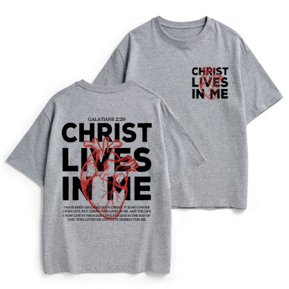 Christ Lives In Me Christian Heavy Cotton T-Shirt
