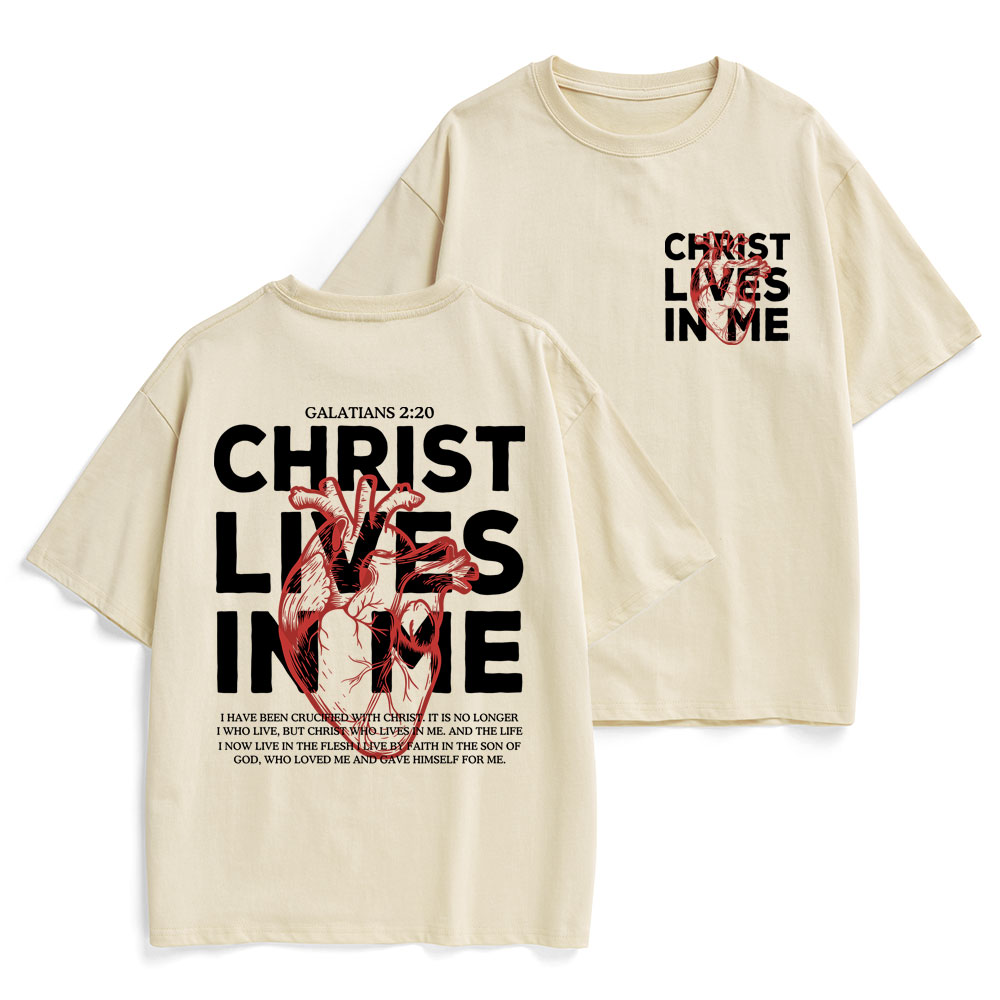 Christ Lives In Me Christian Heavy Cotton T-Shirt