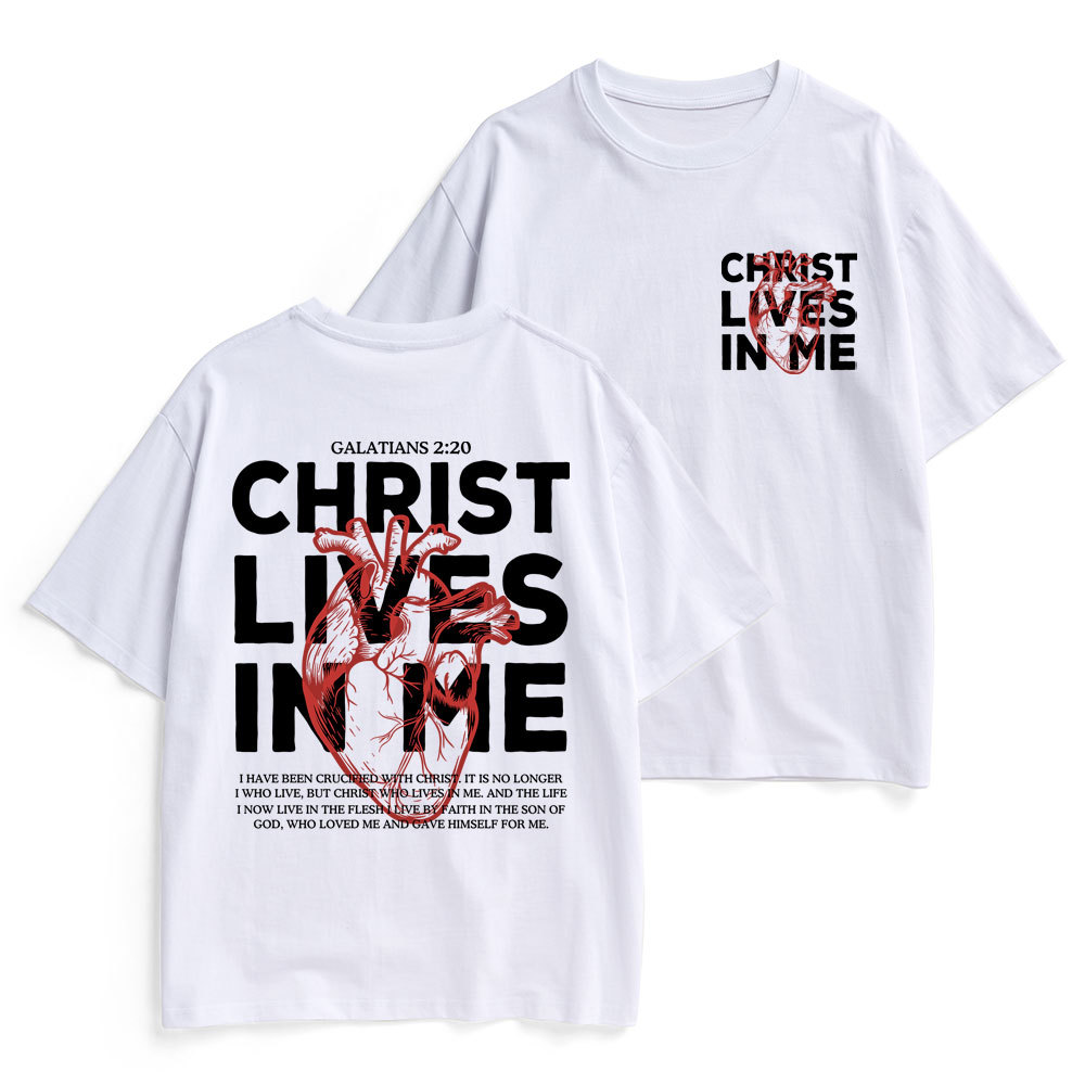 Christ Lives In Me Christian Heavy Cotton T-Shirt