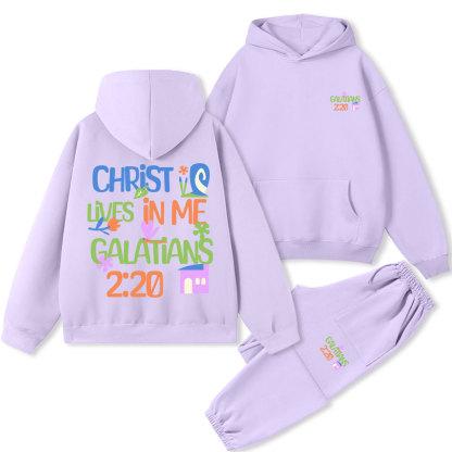 Christ Lives In Me Christian Premium Matching Fleece Hoodie Set