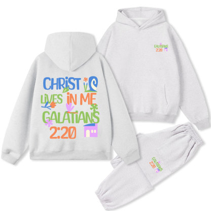 Christ Lives In Me Christian Premium Matching Fleece Hoodie Set
