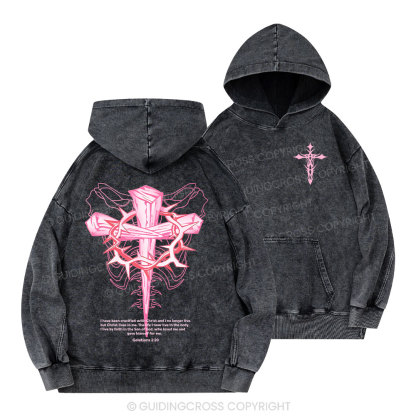Christ Lives In Me Christian Washed Hoodie 