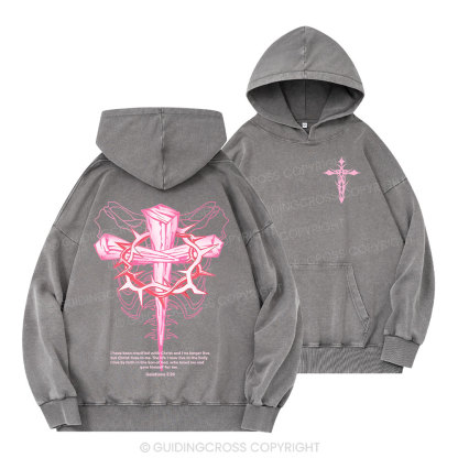 Christ Lives In Me Christian Washed Hoodie 
