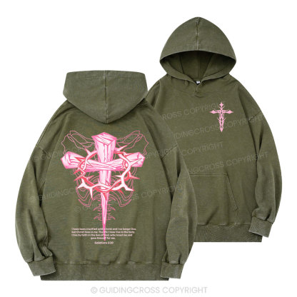 Christ Lives In Me Christian Washed Hoodie 
