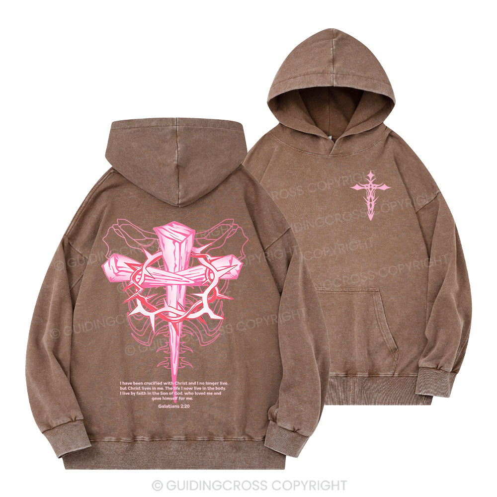 Christ Lives In Me Christian Washed Hoodie 