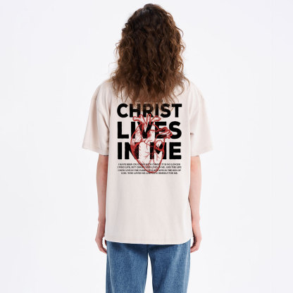 Christ Lives In Me Christian Washed T-Shirt
