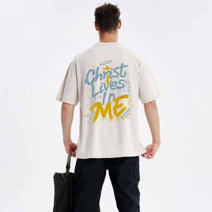 Christ Lives In Me Christian Washed T-Shirt
