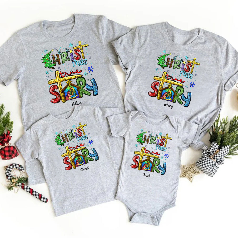 Christ MAS True Story Christmas Family Matching Shirts