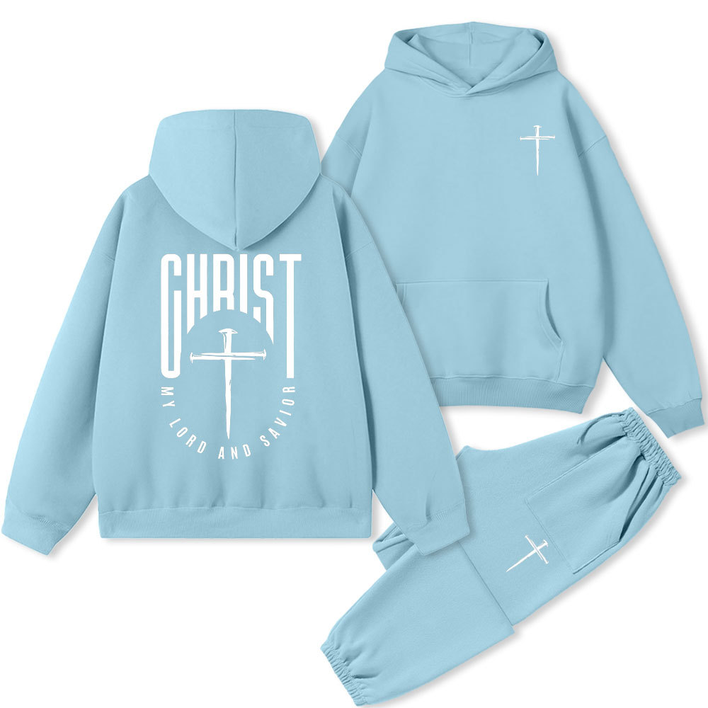 Christ My Lord And Savior christian Fleece Hoodie Set