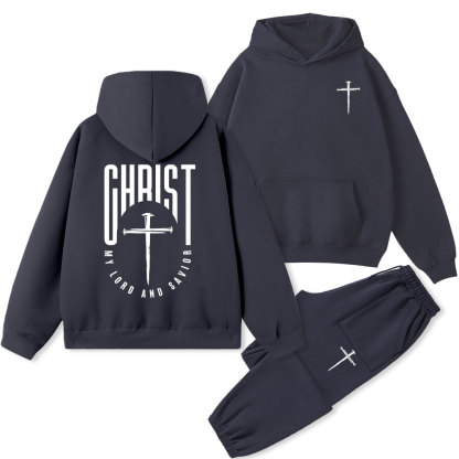 Christ My Lord And Savior christian Fleece Hoodie Set