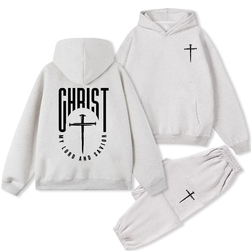 Christ My Lord And Savior christian Fleece Hoodie Set