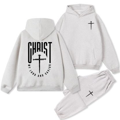 Christ My Lord And Savior christian Fleece Hoodie Set
