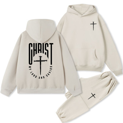 Christ My Lord And Savior christian Fleece Hoodie Set