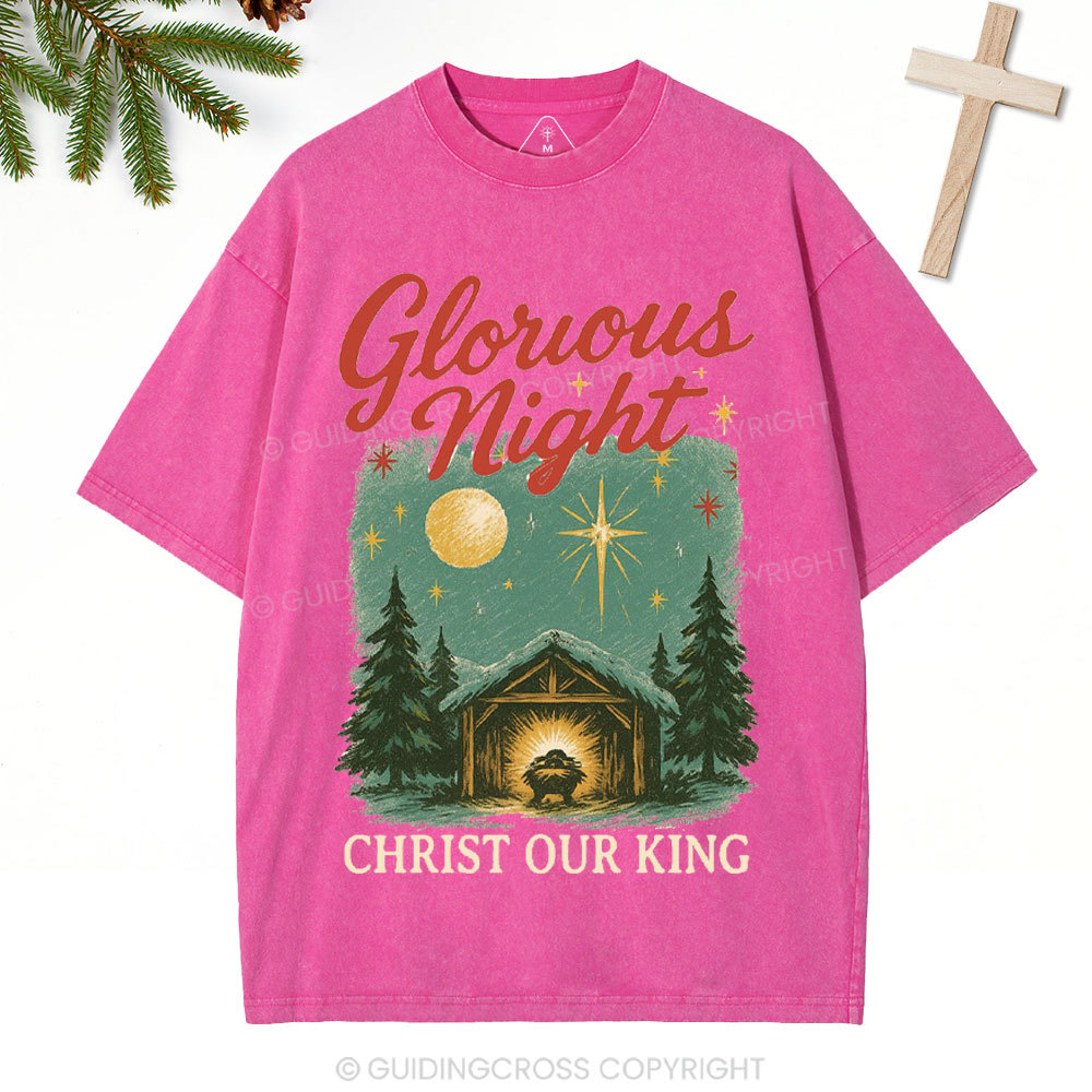 Christ Our King Christian Christmas Washed T-Shirt