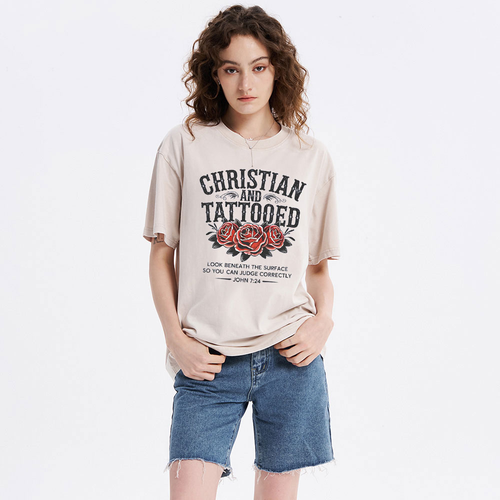 Christian And Tattooed Christian Washed T-Shirt