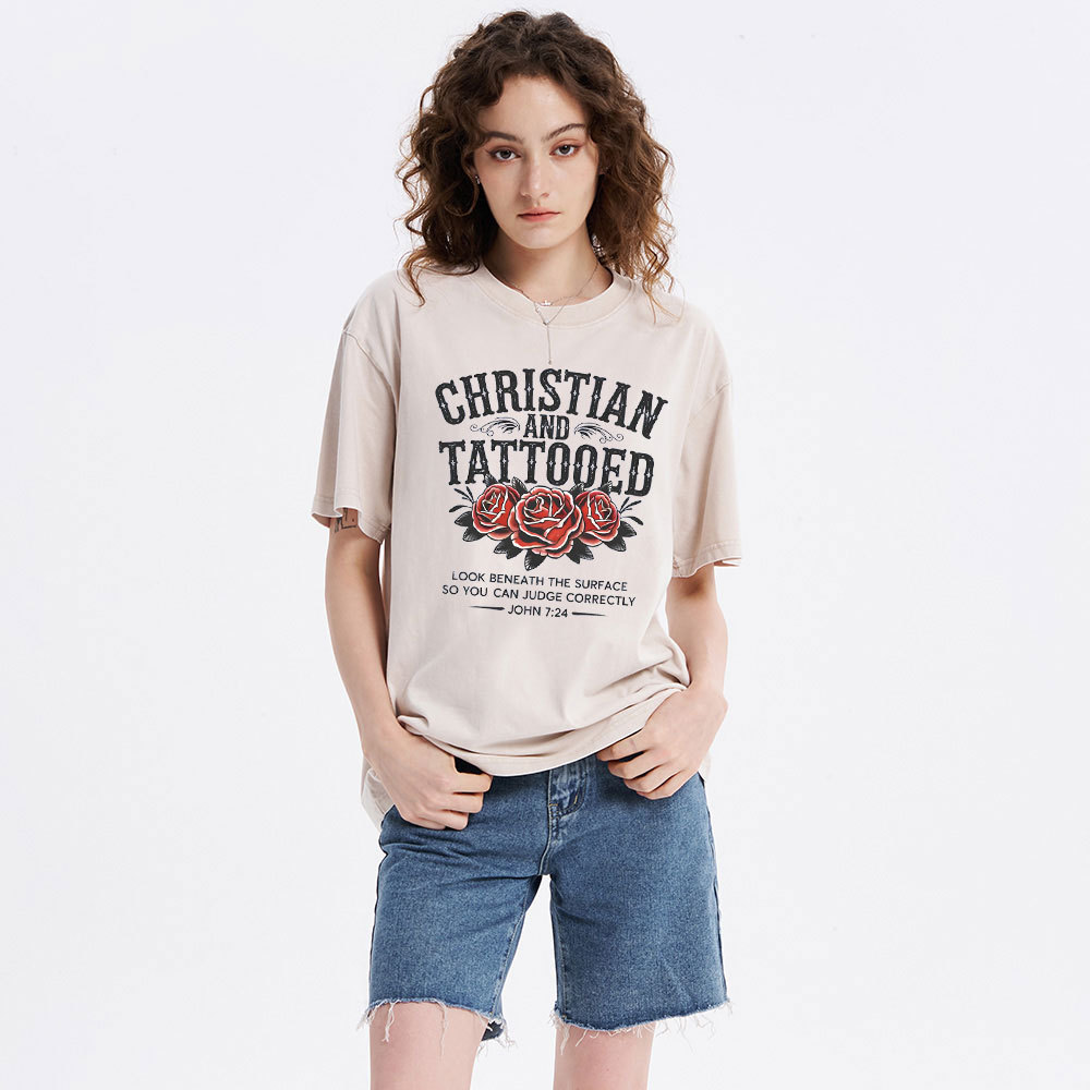 Christian And Tattooed Christian Washed T-Shirt