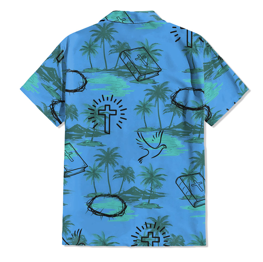 Christian Blue Hawaiian Shirt
