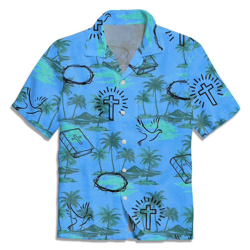 Christian Blue Hawaiian Shirt