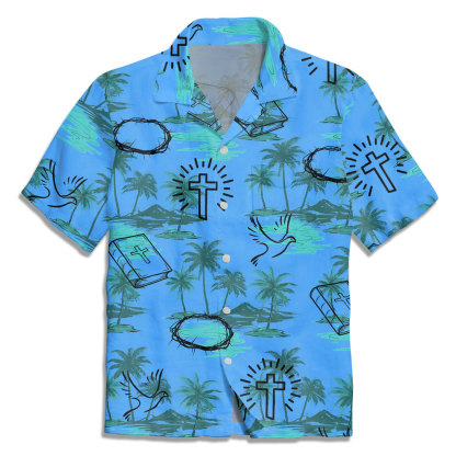 Christian Blue Hawaiian Shirt