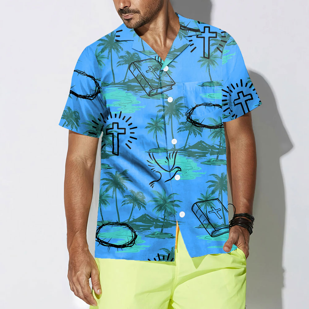 Christian Blue Hawaiian Shirt