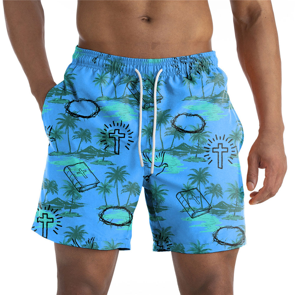 Christian Blue Hawaiian Shirt