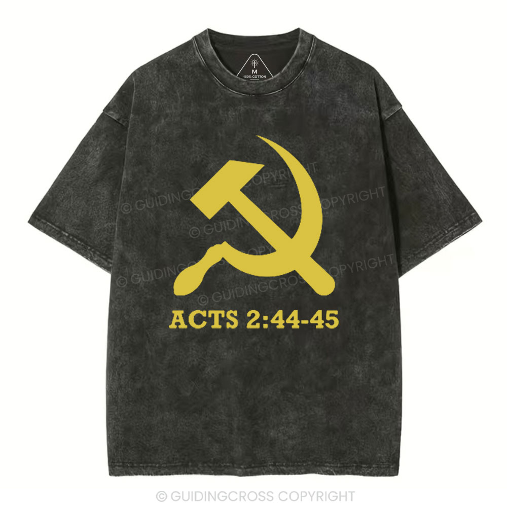 Christian Communism Acts Christian WASHED t-shirt
