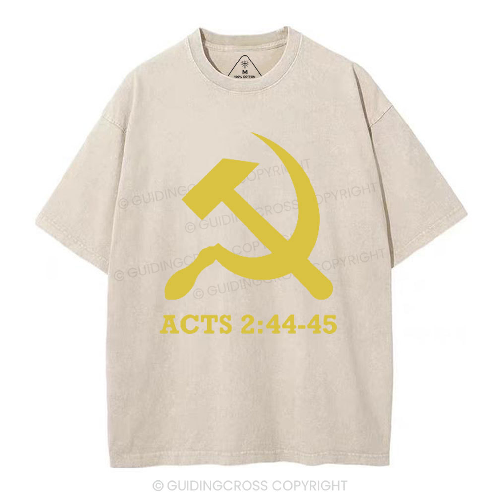 Christian Communism Acts Christian WASHED t-shirt