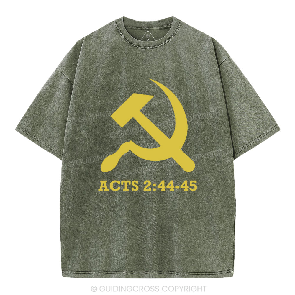 Christian Communism Acts Christian WASHED t-shirt