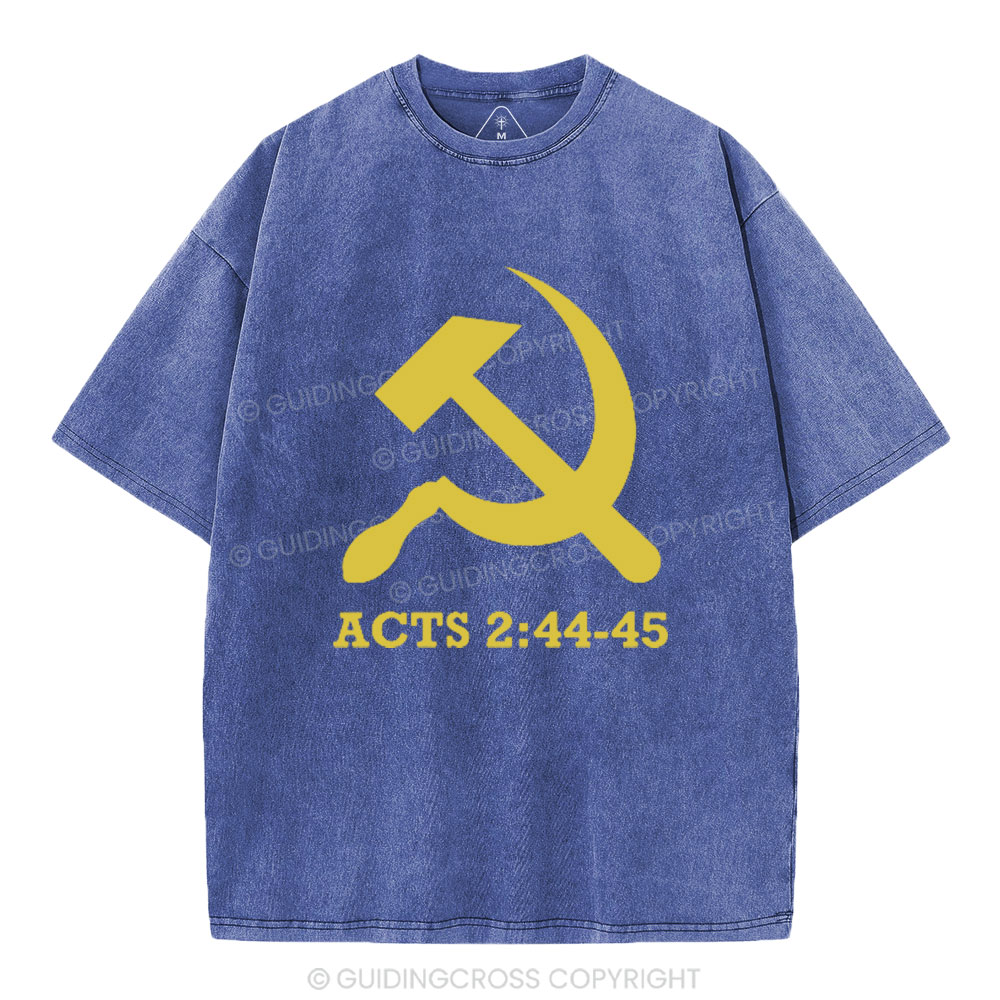 Christian Communism Acts Christian WASHED t-shirt