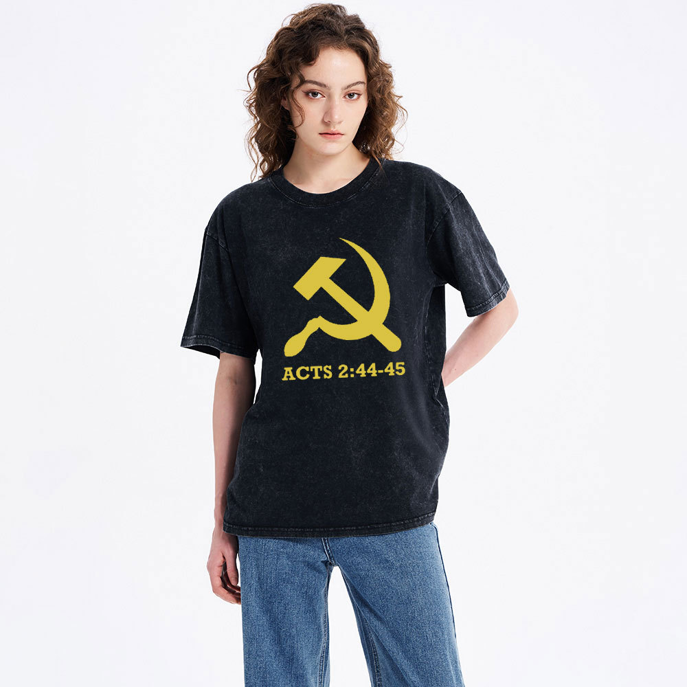 Christian Communism Acts Christian WASHED t-shirt